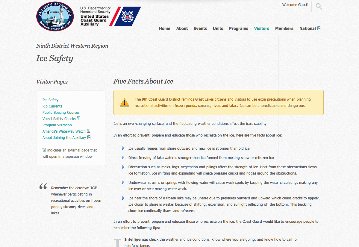 Ice Safety Web Page